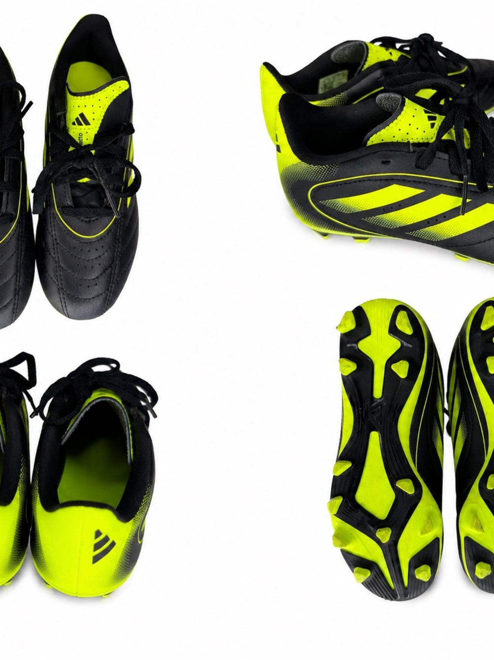 Adidas Kids Black & Neon Yellow Soccer Cleats